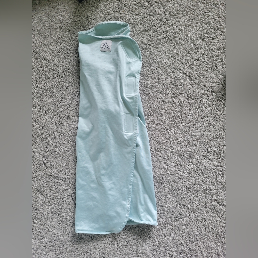 Light Blue Ollie Baby Velcro Swaddle